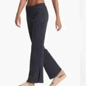 Vuori Sedona Straight Wide Leg Sweatpants Split Hem Grey Medium